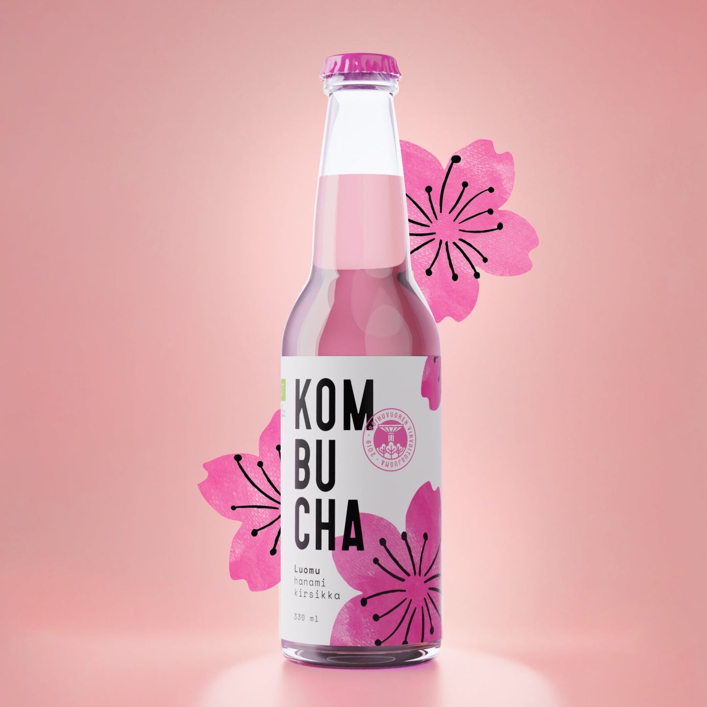Roihuvuoren Luomu Kirsikkakombucha - 0,33L plo