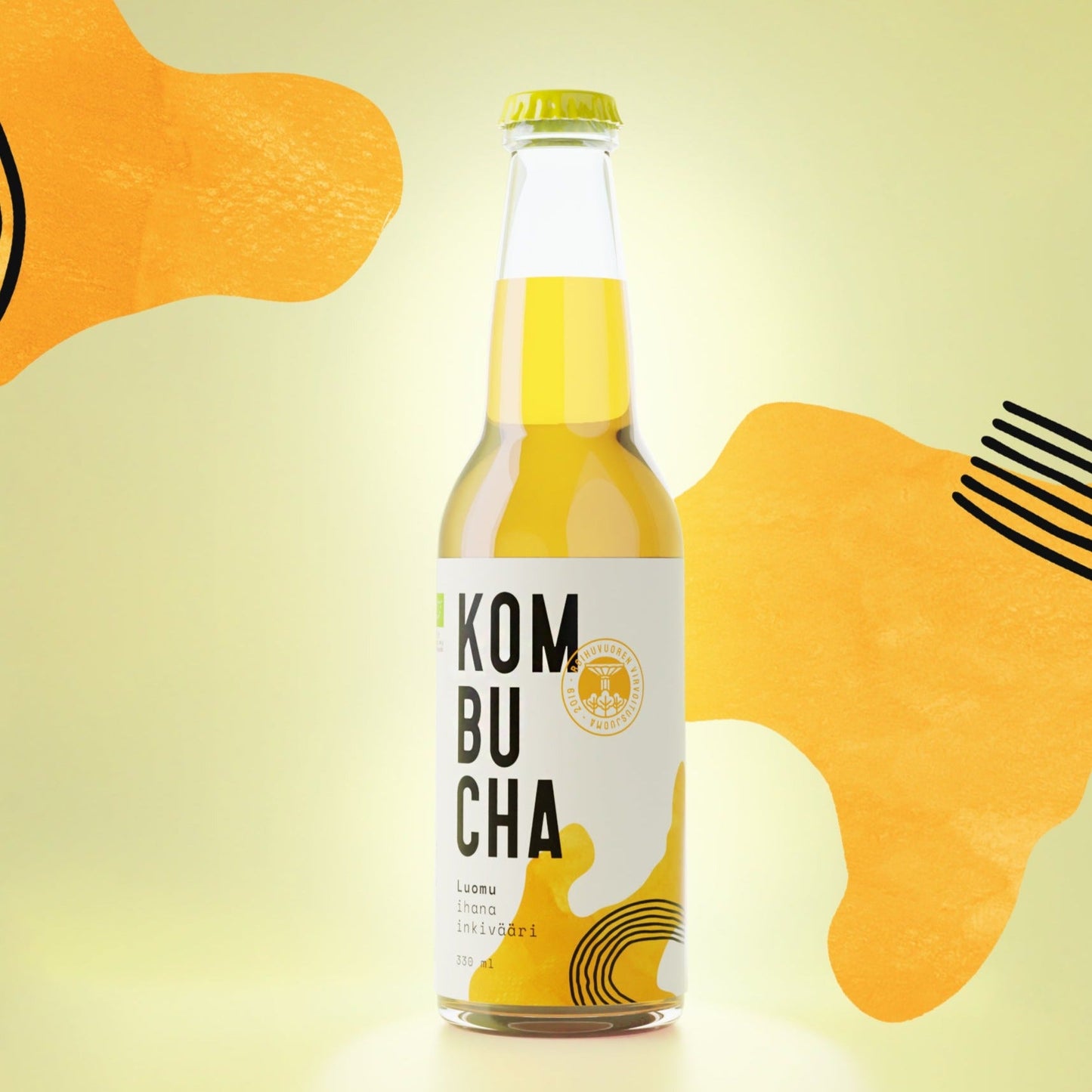 Roihuvuoren Luomu Inkiväärikombucha  - 6x 0,33L plo